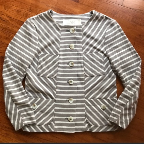 Anthropologie Sweaters - Sold Anthro Isani Taupe Striped Cardigan Jacket XS